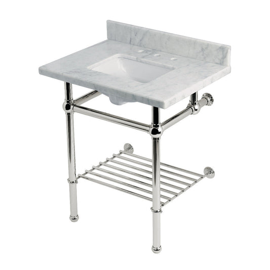 Templeton 30 Inch Console Sink in Carrara Marble