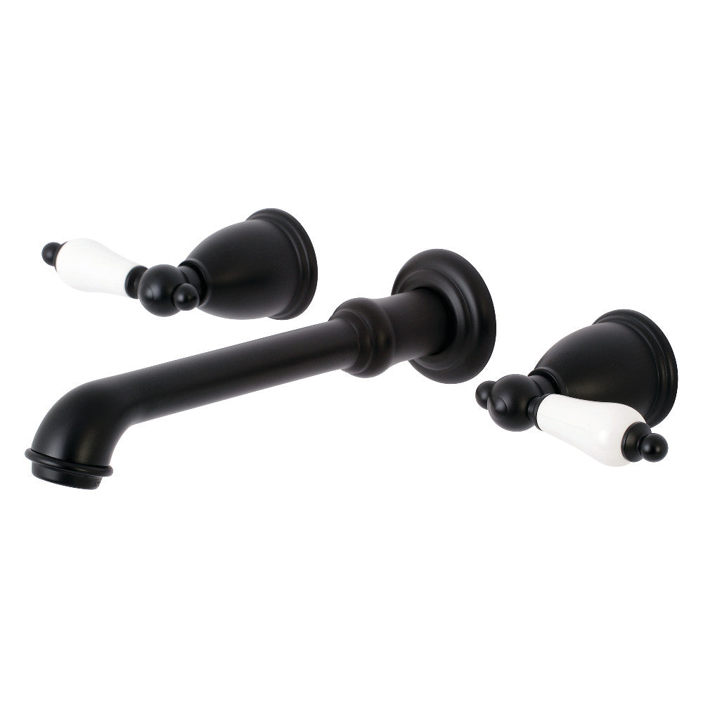 English Country Wall-Mount Bathroom Faucet in Matte Black