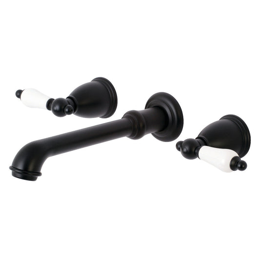 English Country Wall-Mount Bathroom Faucet in Matte Black