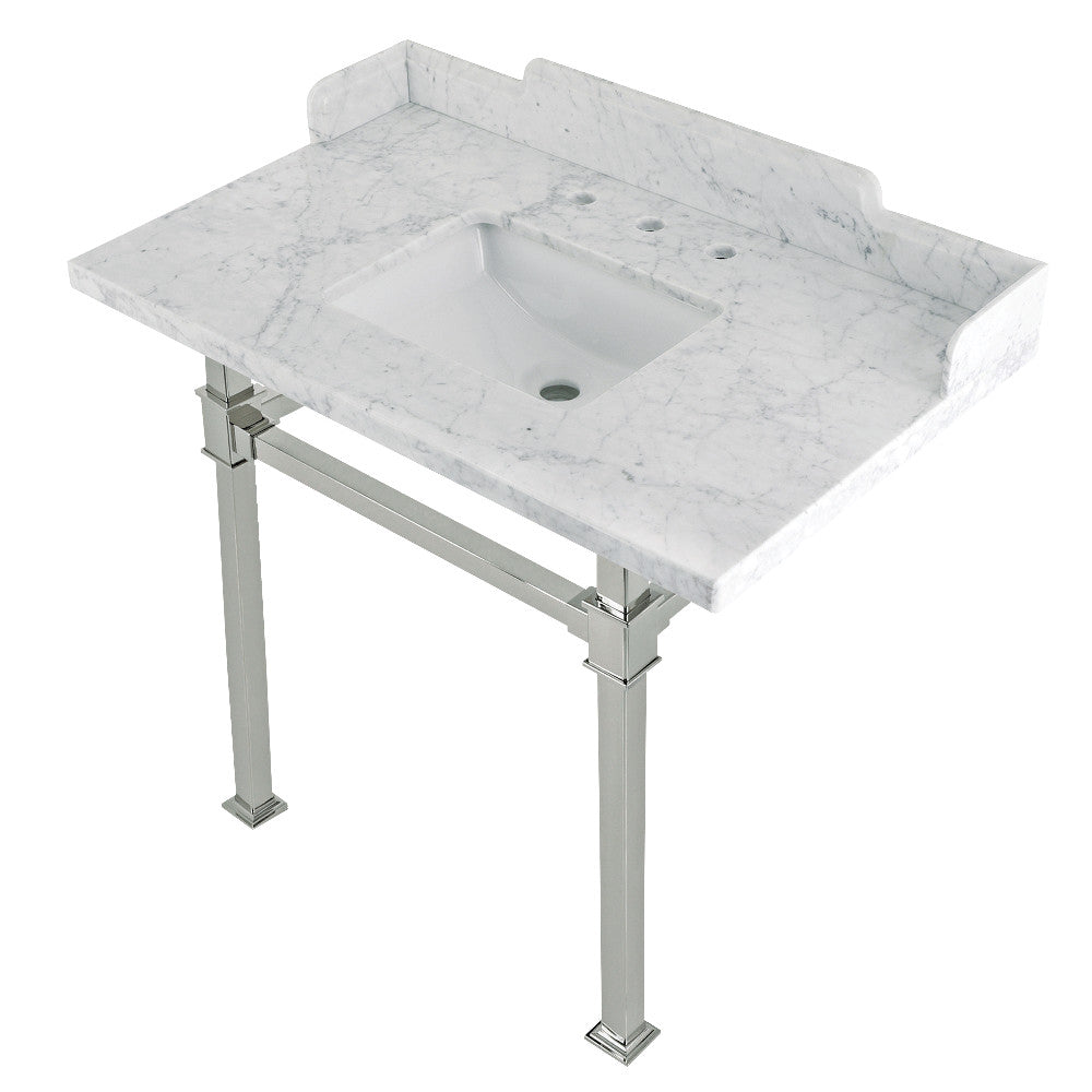 Viceroy 36 Inch Console Sink in Carrara Marble