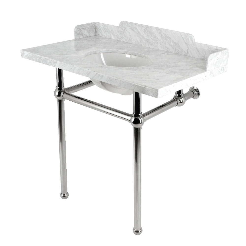 Pemberton 36 Inch Console Sink in Carrara Marble