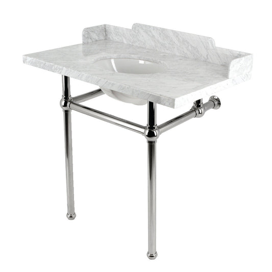 Pemberton 36 Inch Console Sink in Carrara Marble