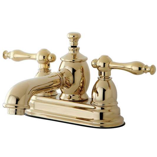 Naples 4 Inch Centerset Bathroom Faucet in Polished Brass