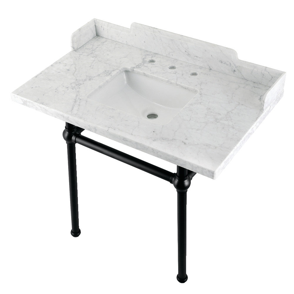 Pemberton 36 Inch Console Sink in Carrara Marble