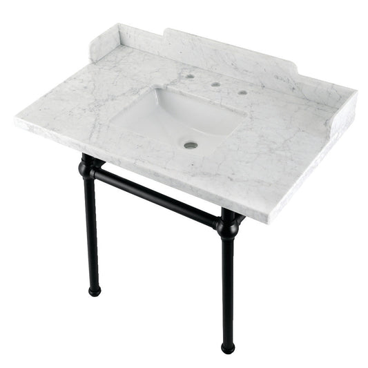 Pemberton 36 Inch Console Sink in Carrara Marble