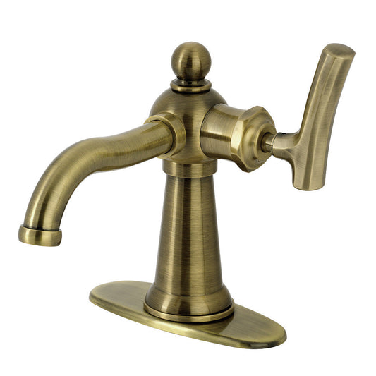 Hallerbos Single-Hole Bathroom Faucet in Antique Brass