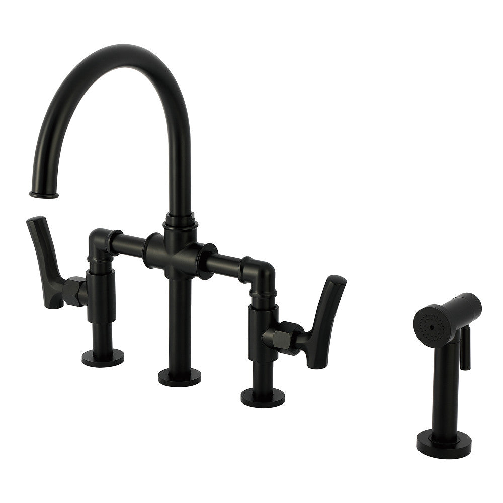 Hallerbos Bridge Kitchen Faucet in Matte Black