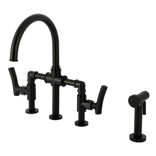 Hallerbos Bridge Kitchen Faucet in Matte Black