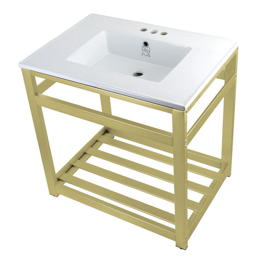 Quadras 31.13 Inch Console Sink in White