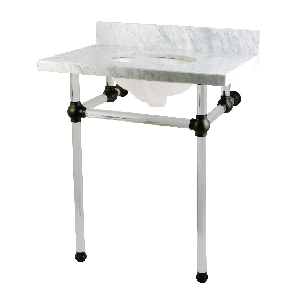 Templeton 30 Inch Console Sink in Carrara Marble