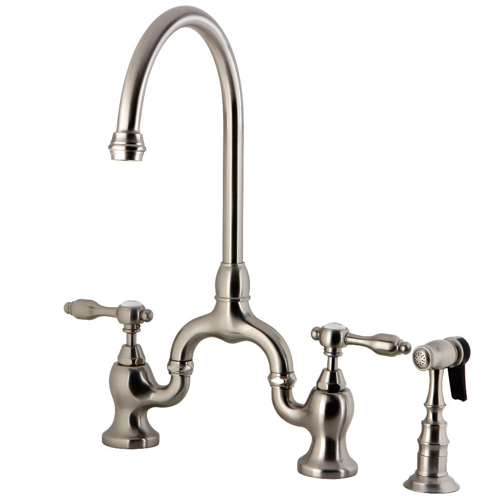 Tudor Bridge Kitchen Faucet in Brushed Nickel