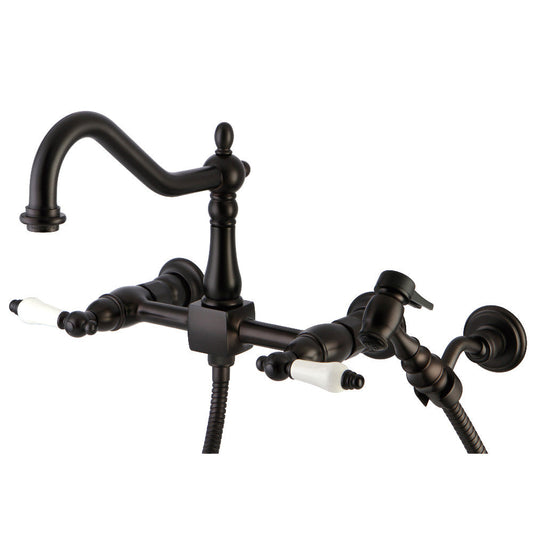 Heritage Wall Mount Kitchen Faucet in Oil Rubbed Bronze