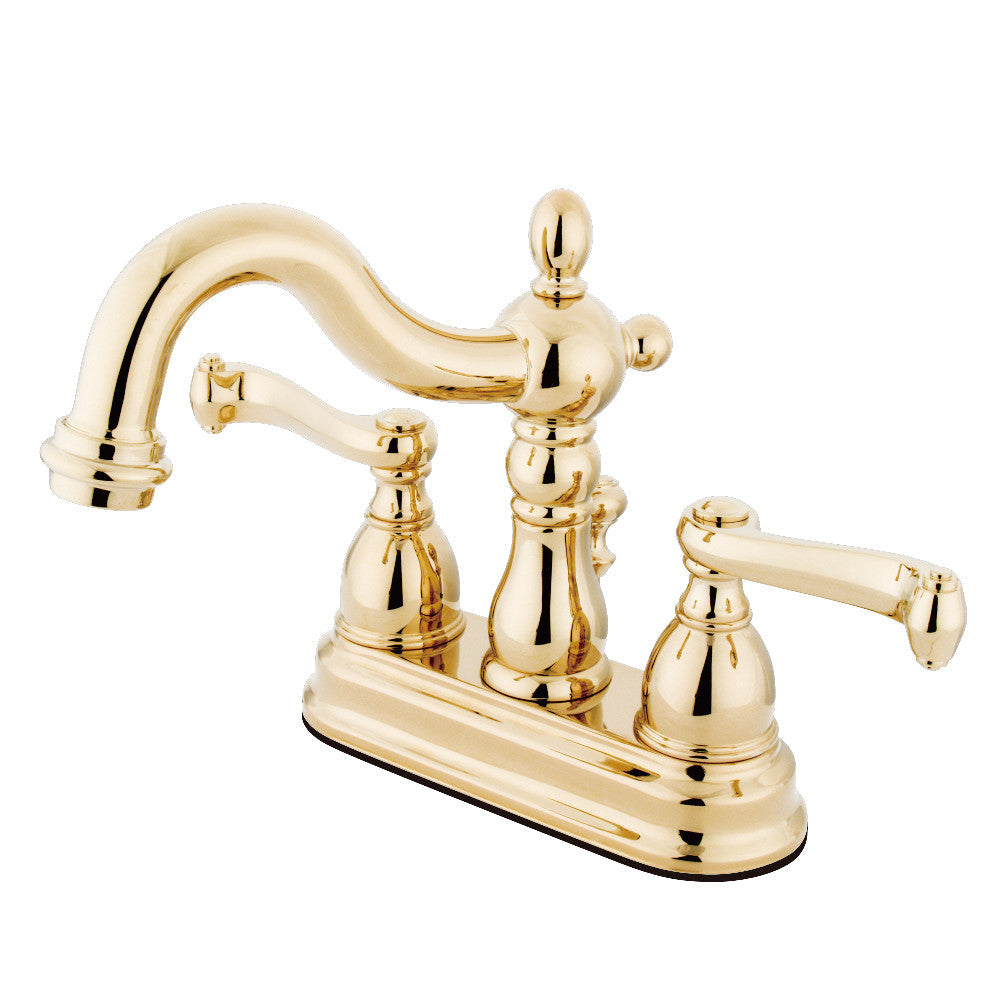 Heritage 4 Inch Centerset Bathroom Faucet in Polished Brass