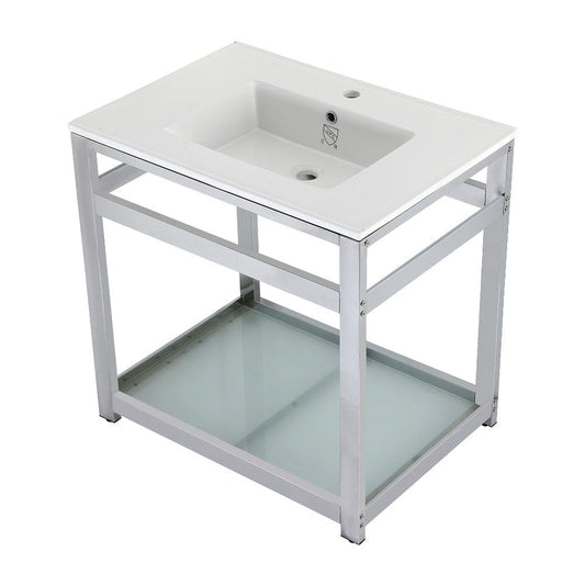 Quadras 31.13 Inch Console Sink in White