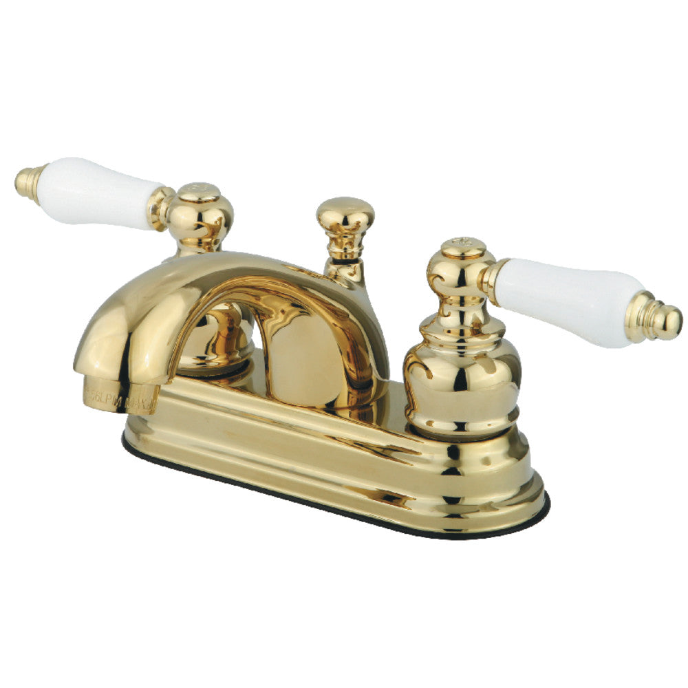 Vintage 4 Inch Centerset Bathroom Faucet in Polished Brass