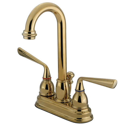 Silver Sage 4 Inch Centerset Bathroom Faucet in Polished Brass