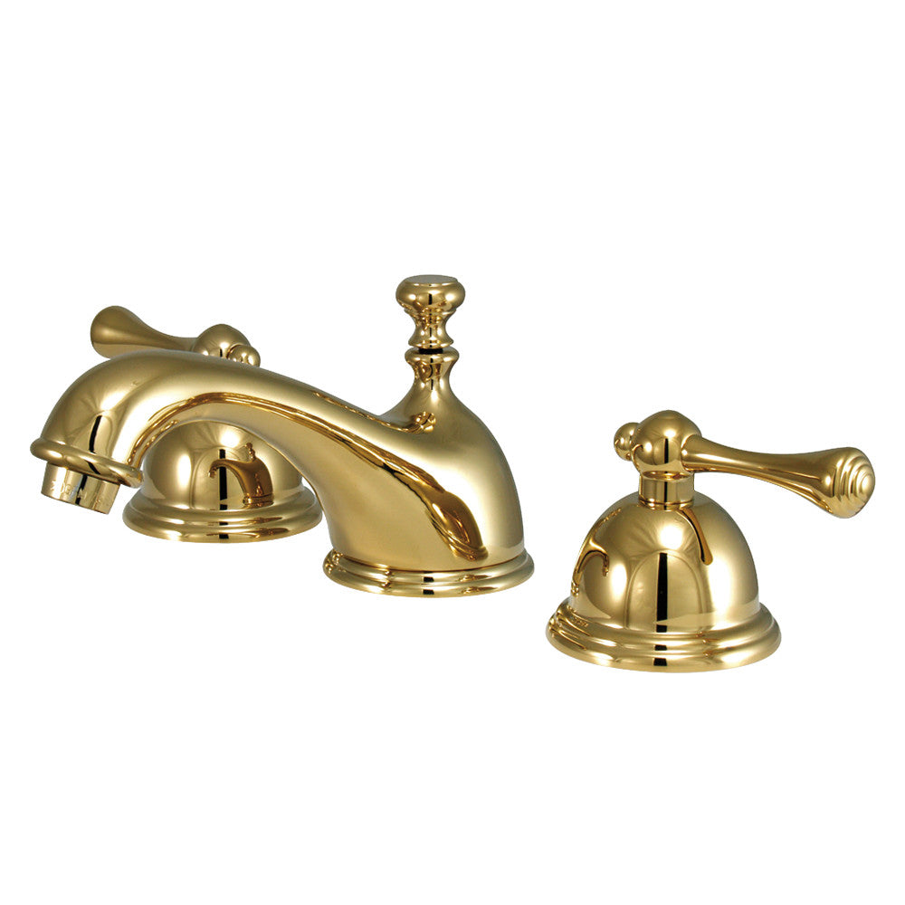 Vintage Widespread Bathroom Faucet in Polished Brass