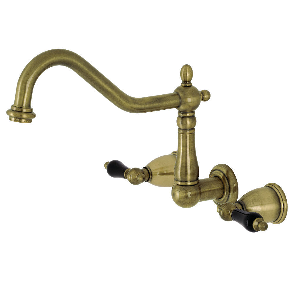 Duchess Wall Mount Kitchen Faucet in Antique Brass