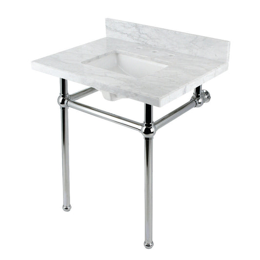 Templeton 30 Inch Console Sink in Carrara Marble
