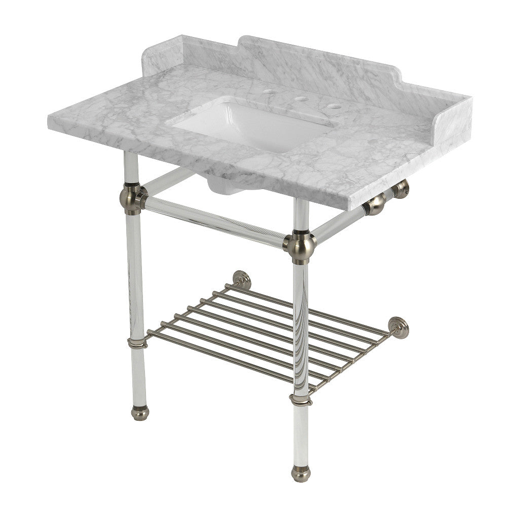 Pemberton 36 Inch Console Sink in Carrara Marble