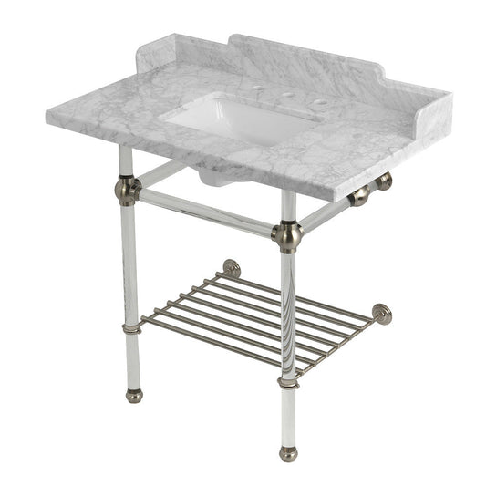Pemberton 36 Inch Console Sink in Carrara Marble