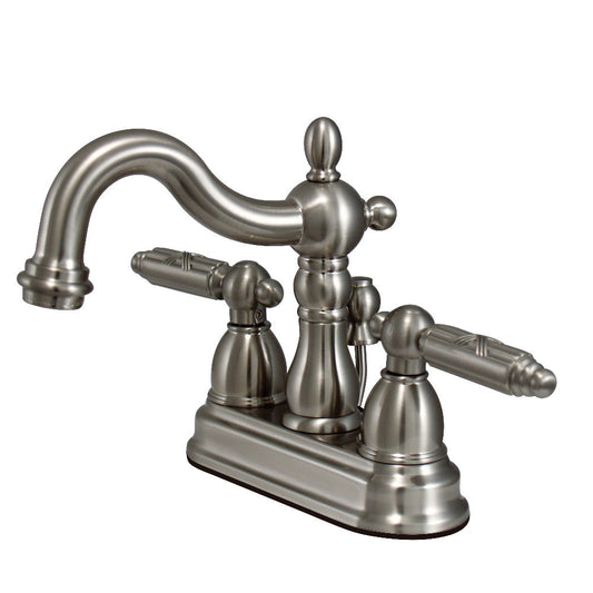 Heritage 4 Inch Centerset Bathroom Faucet in Brushed Nickel