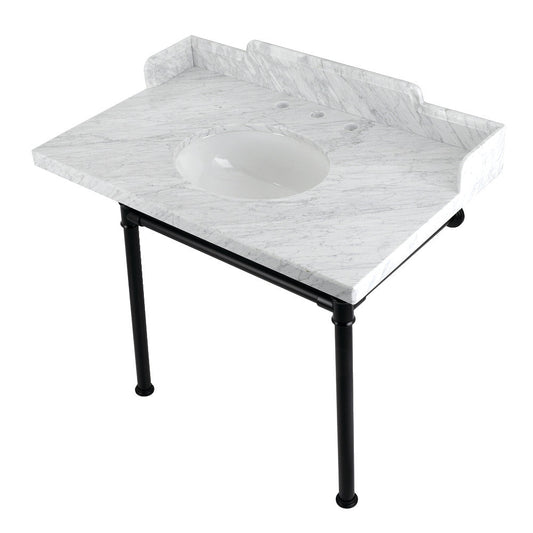 Wesselman 36 Inch Console Sink in Carrara Marble