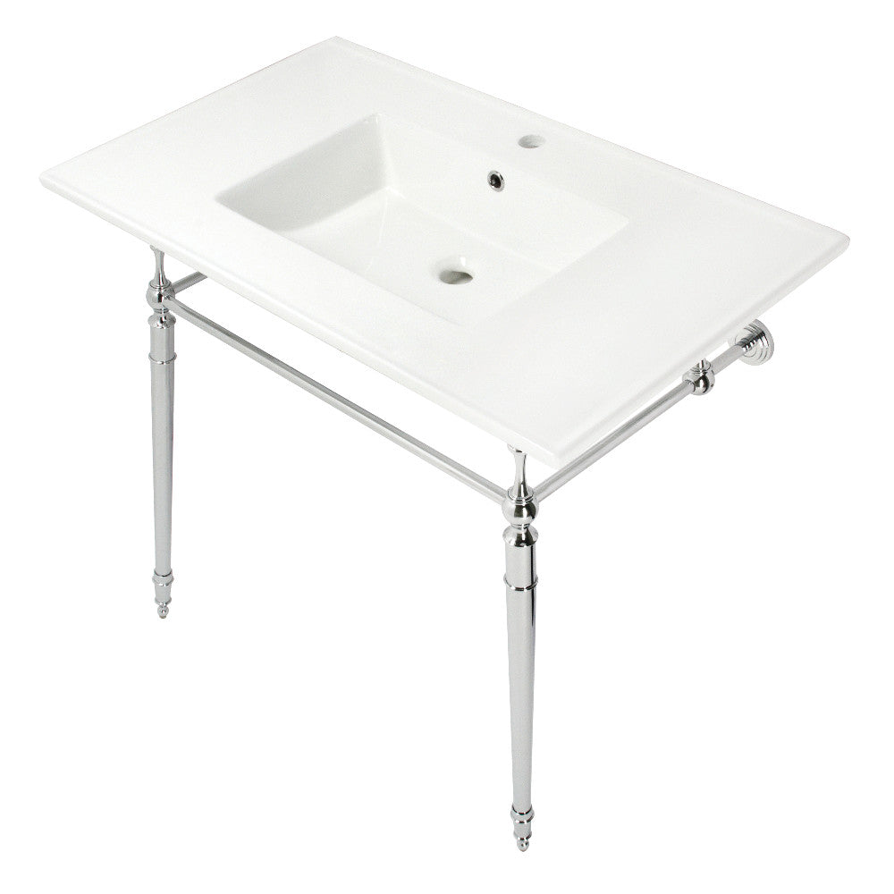 Edwardian 37.38 Inch Console Sink in White