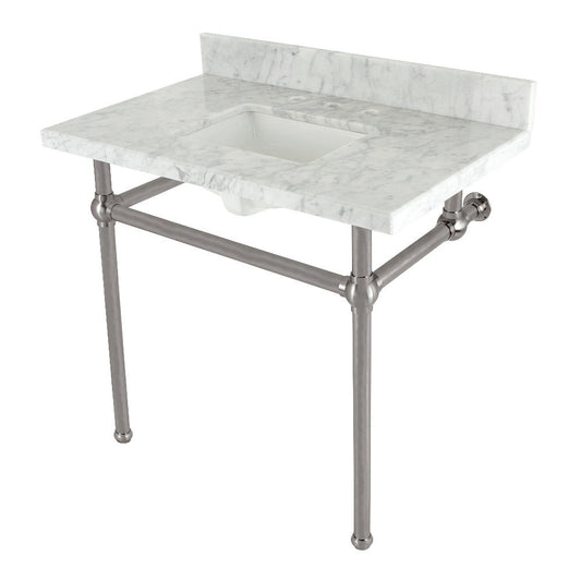Templeton 36 Inch Console Sink in Carrara Marble