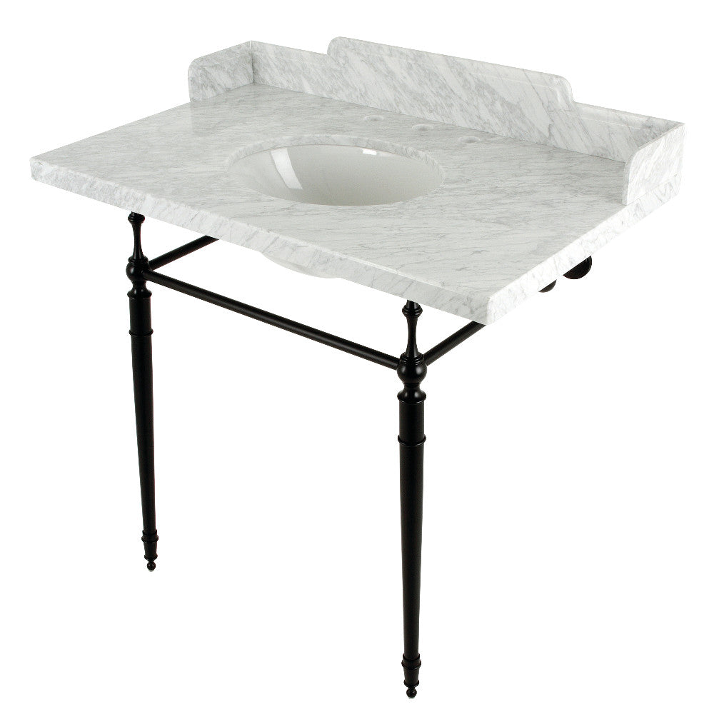 Habsburg 36 Inch Console Sink in Carrara Marble