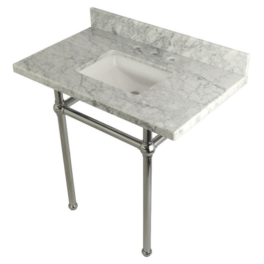 Templeton 36 Inch Console Sink in Carrara Marble