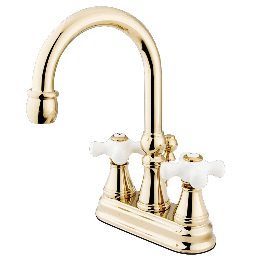 Governor 4 Inch Centerset Bathroom Faucet in Polished Brass