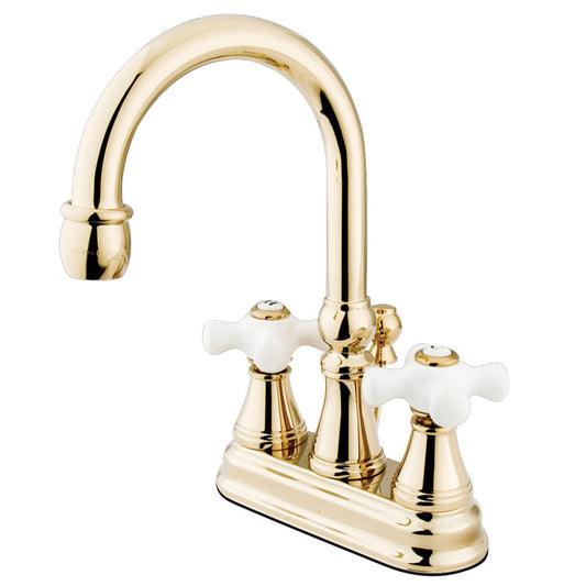 Governor 4 Inch Centerset Bathroom Faucet in Polished Brass