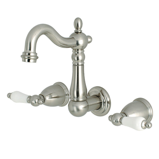 Heritage Wall-Mount Bathroom Faucet in Brushed Nickel