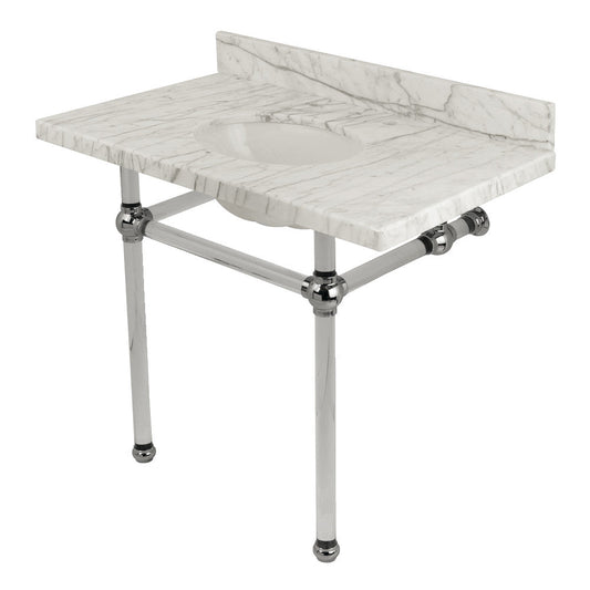 Templeton 36 Inch Console Sink in Carrara Marble