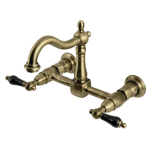 Duchess Wall Mount Kitchen Faucet in Antique Brass