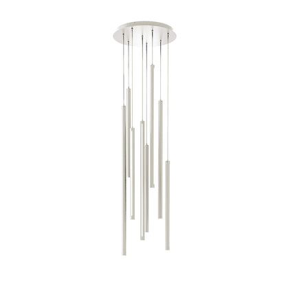 8 Light Round CCT LED Duo-Light Cylinder Pendant Cluster