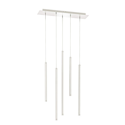 5 Light Square CCT LED Duo-Light Cylinder Pendant Cluster