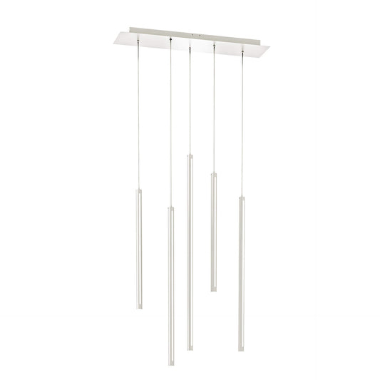 5 Light Square CCT LED Duo-Light Cylinder Pendant Cluster