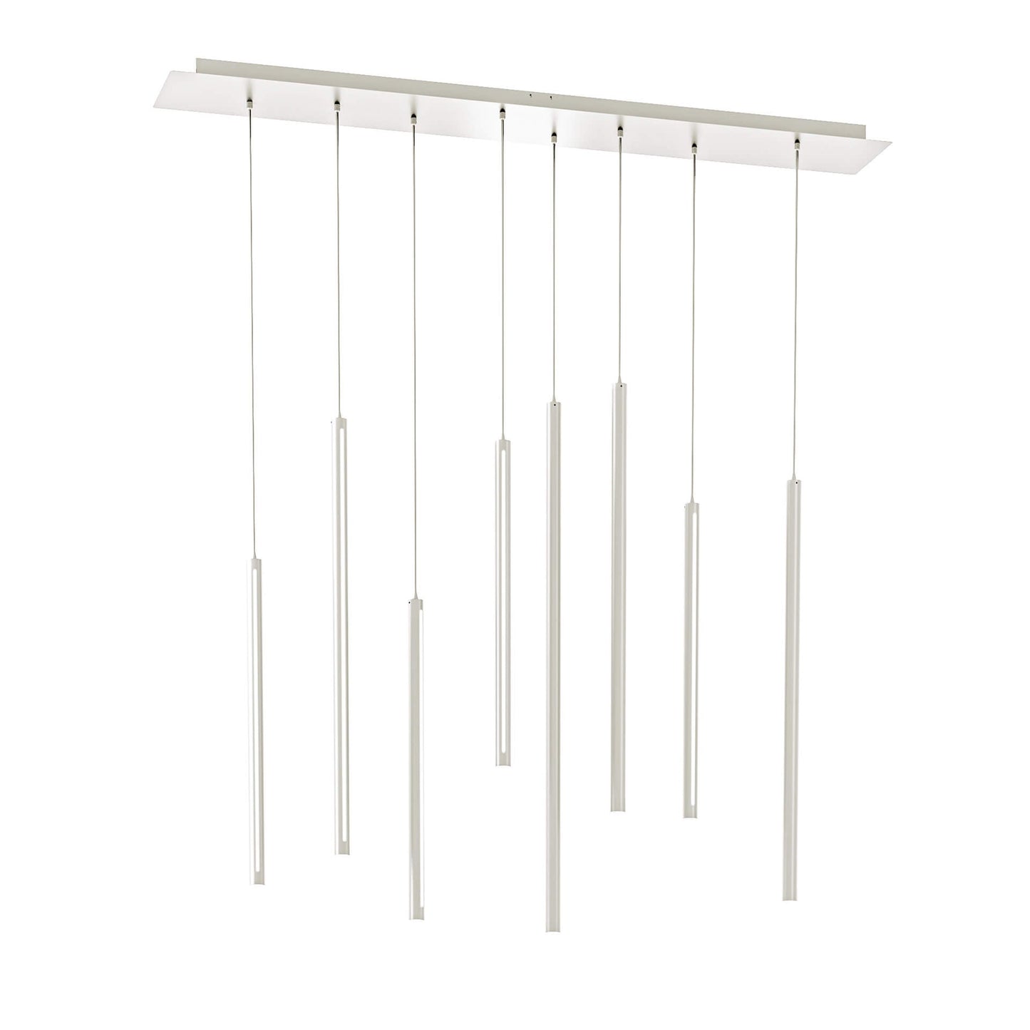 8 Light Square CCT LED Duo-Light Cylinder Pendant Cluster