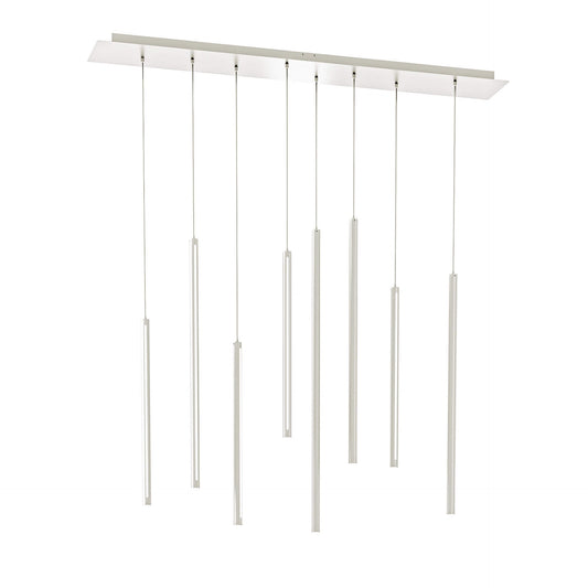 8 Light Square CCT LED Duo-Light Cylinder Pendant Cluster