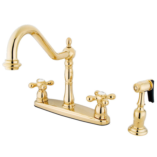 Heritage Centerset Kitchen Faucet in Polished Brass