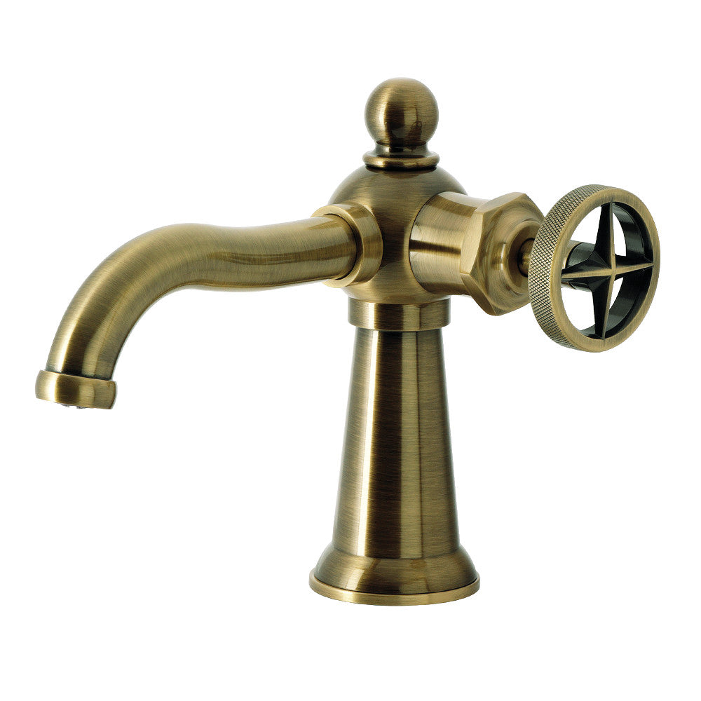 Ostro Single-Hole Bathroom Faucet in Antique Brass
