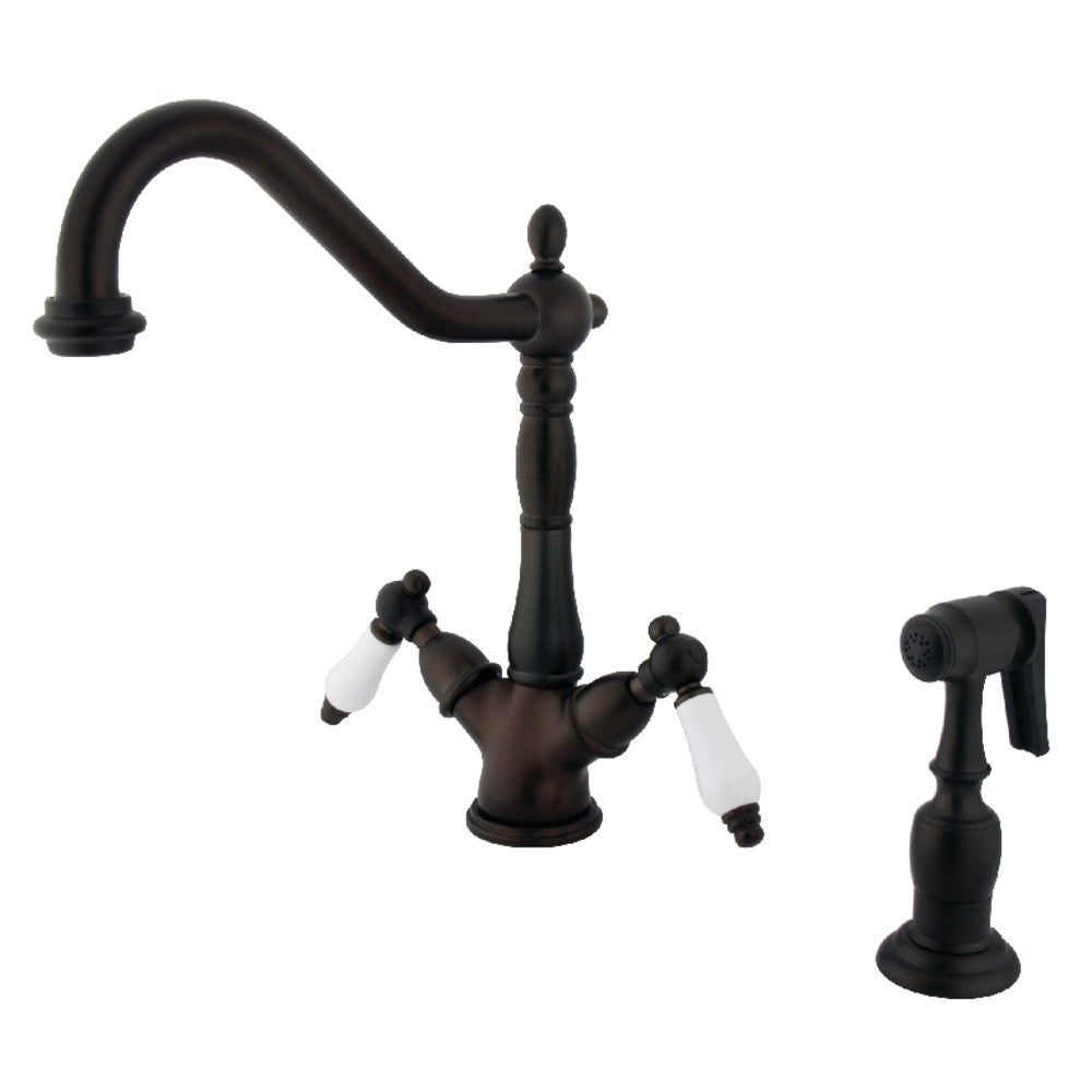Heritage Two Handle Single-Hole Kitchen Faucet in Oil Rubbed Bronze
