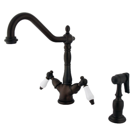 Heritage Two Handle Single-Hole Kitchen Faucet in Oil Rubbed Bronze
