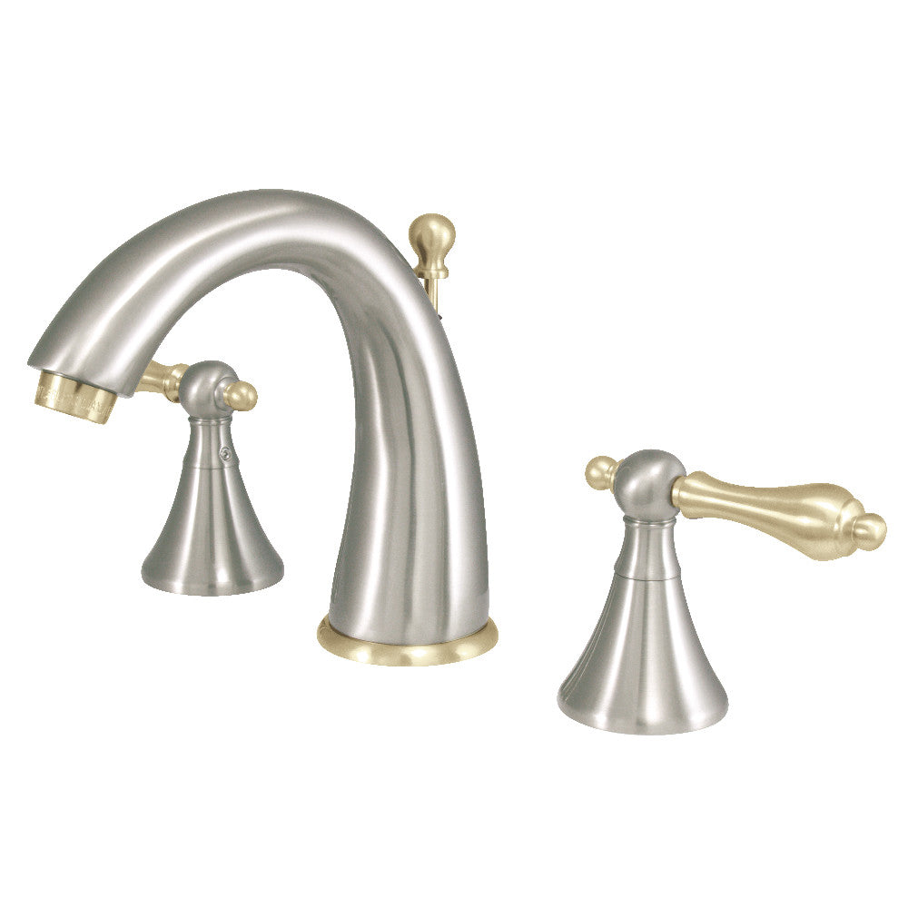 Naples Widespread Bathroom Faucet in Brushed Nickel/Polished Brass