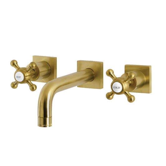 Metropolitan Wall-Mount Bathroom Faucet in Brushed Brass