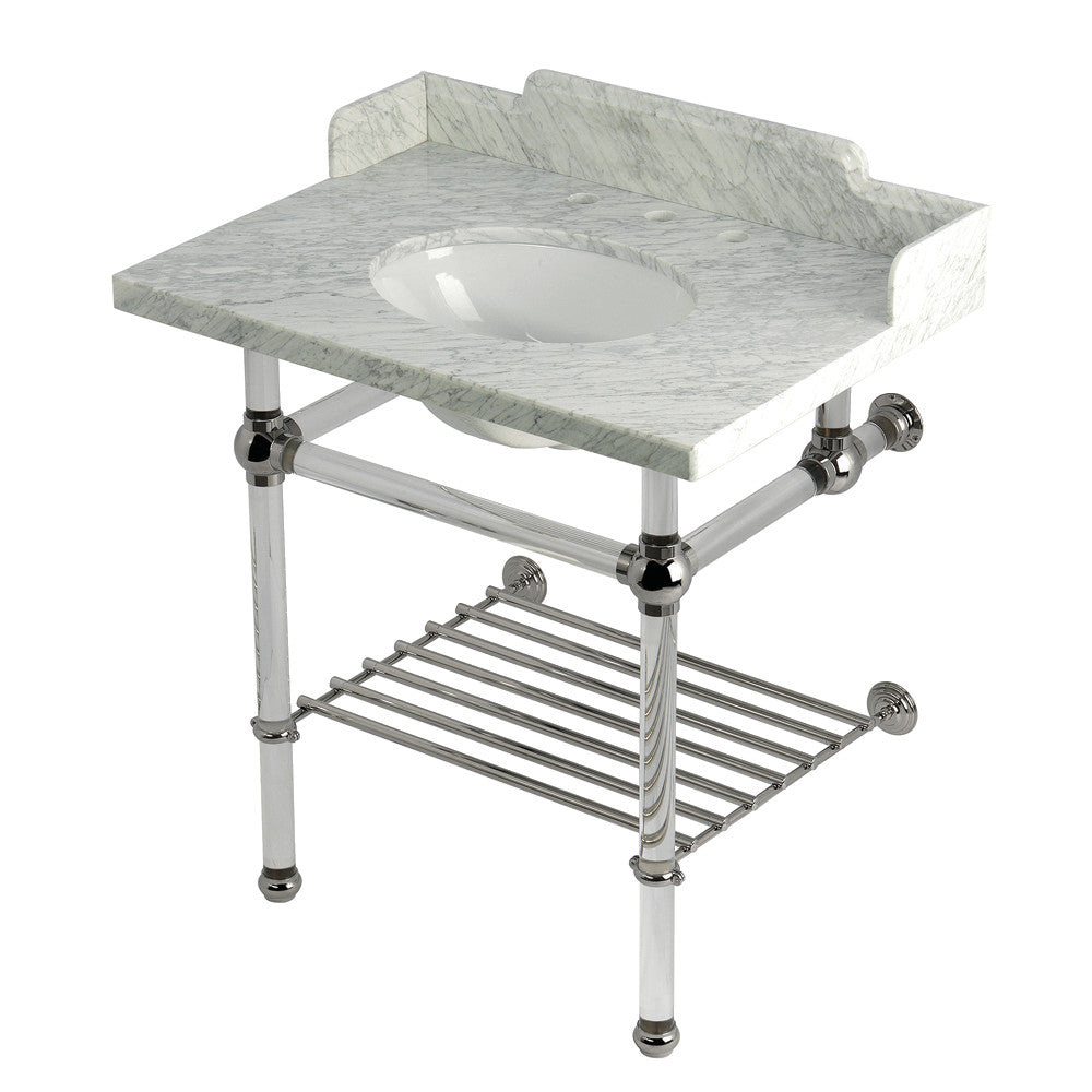 Pemberton 30 Inch Console Sink in Carrara Marble
