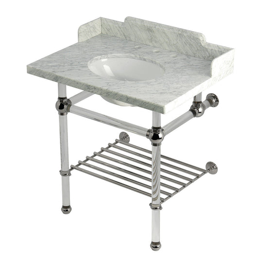 Pemberton 30 Inch Console Sink in Carrara Marble