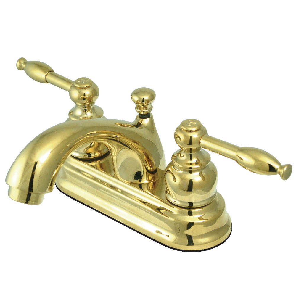 Knight 4 Inch Centerset Bathroom Faucet in Polished Brass